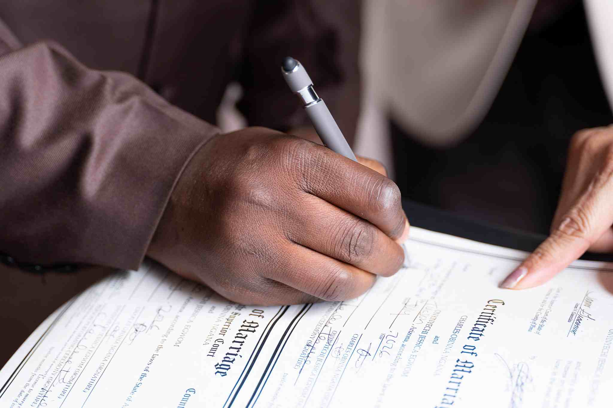 Signing the Marriage Certificate