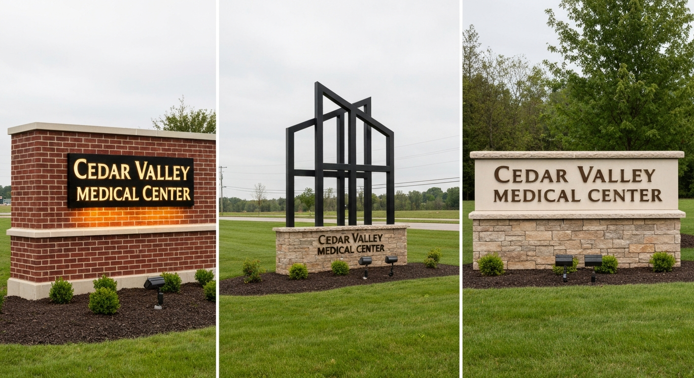 Brick & Metal Monument — Highland Ridge