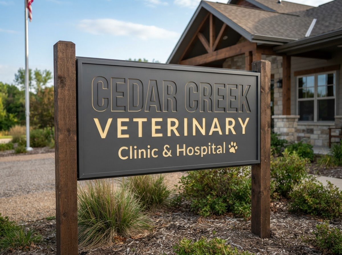 Routed Aluminum Cabinet — Cedar Creek Veterinary