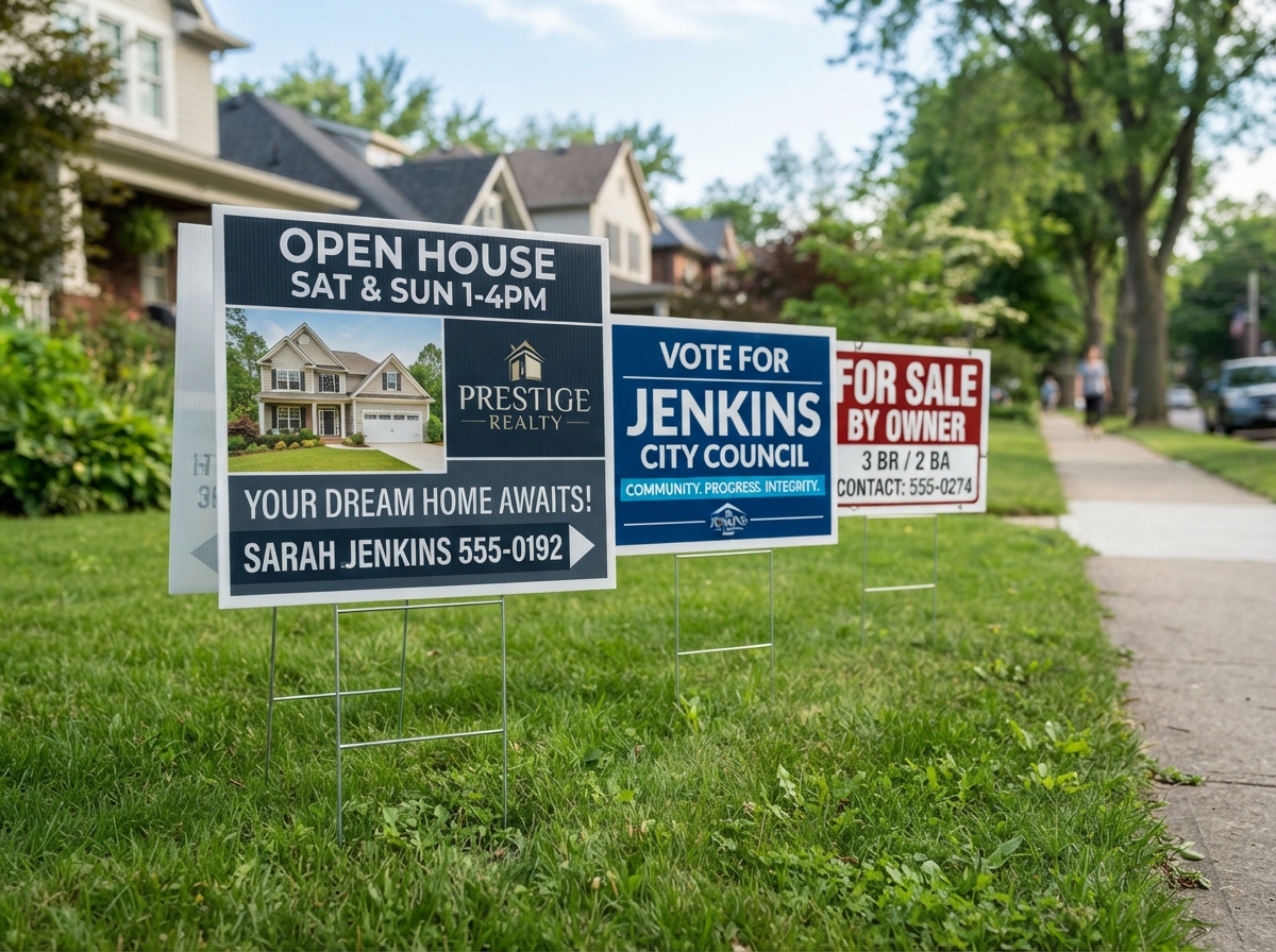 Corrugated Yard Signs — Pinewood Construction