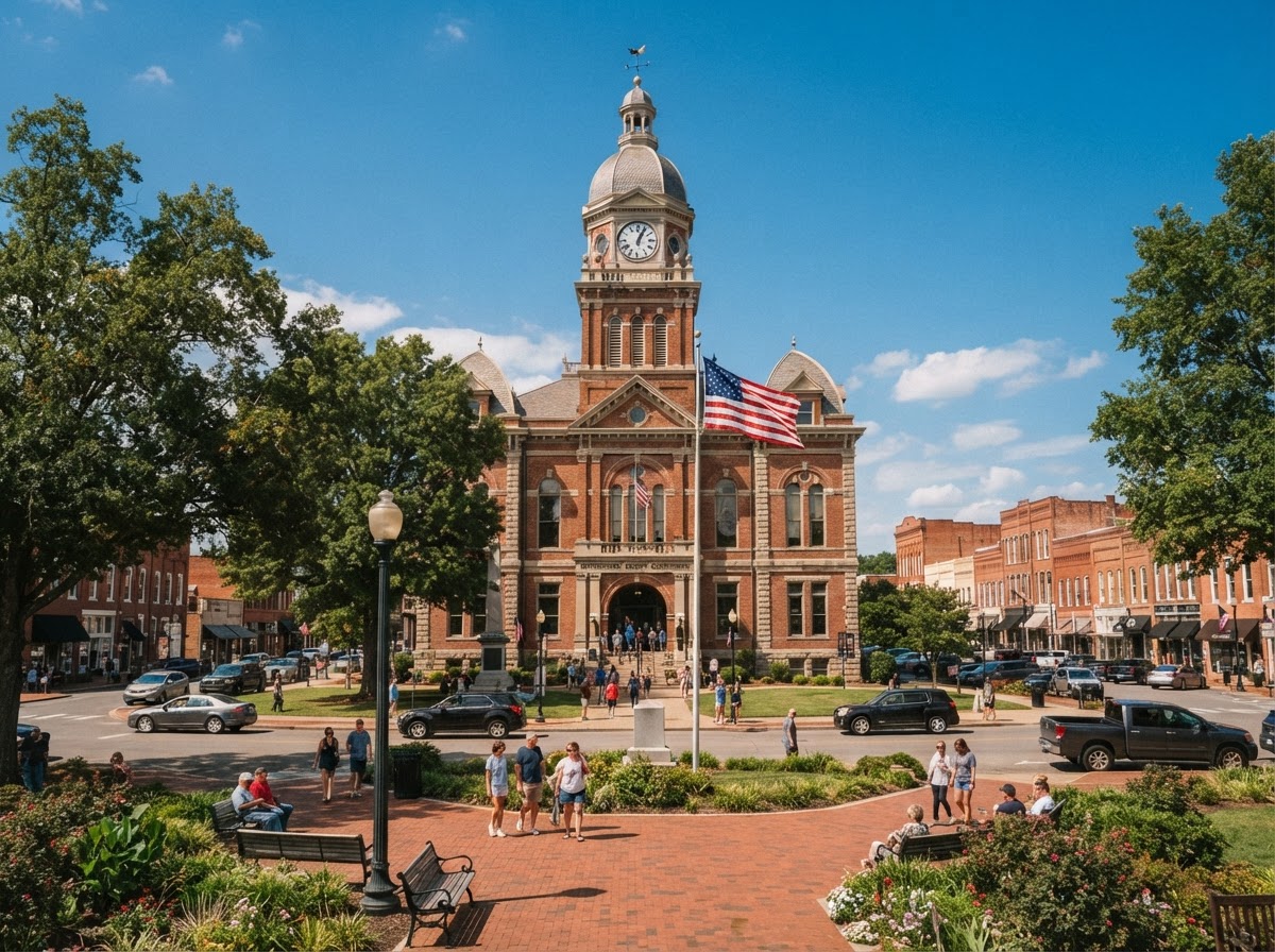 Murfreesboro Tennessee courthouse square at midday