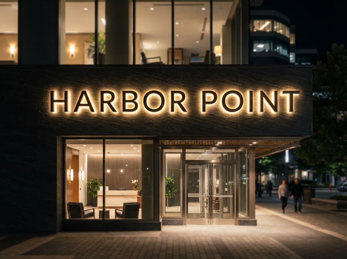 Back-Lit (Halo-Lit) Channel Letters — Harbor Point
