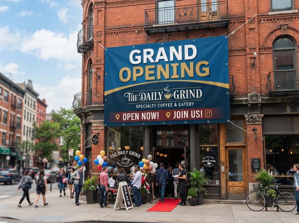 Grand Opening Banner — Briarpatch Grill