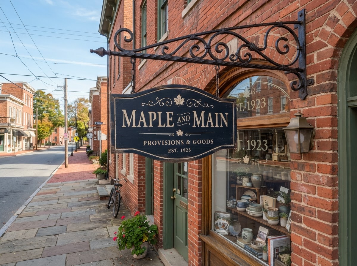 Hanging Bracket Sign — Maple & Main