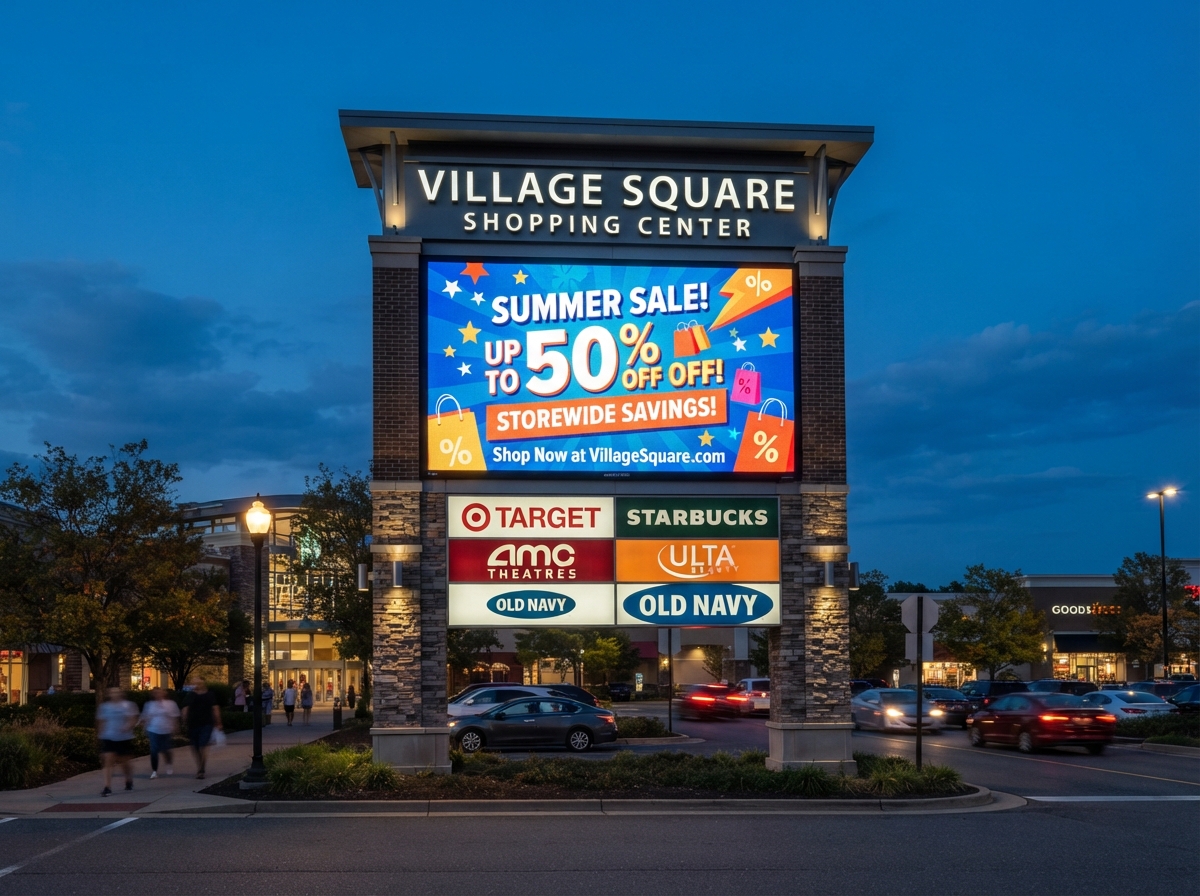 EMC on Pylon Structure — Shopping Center