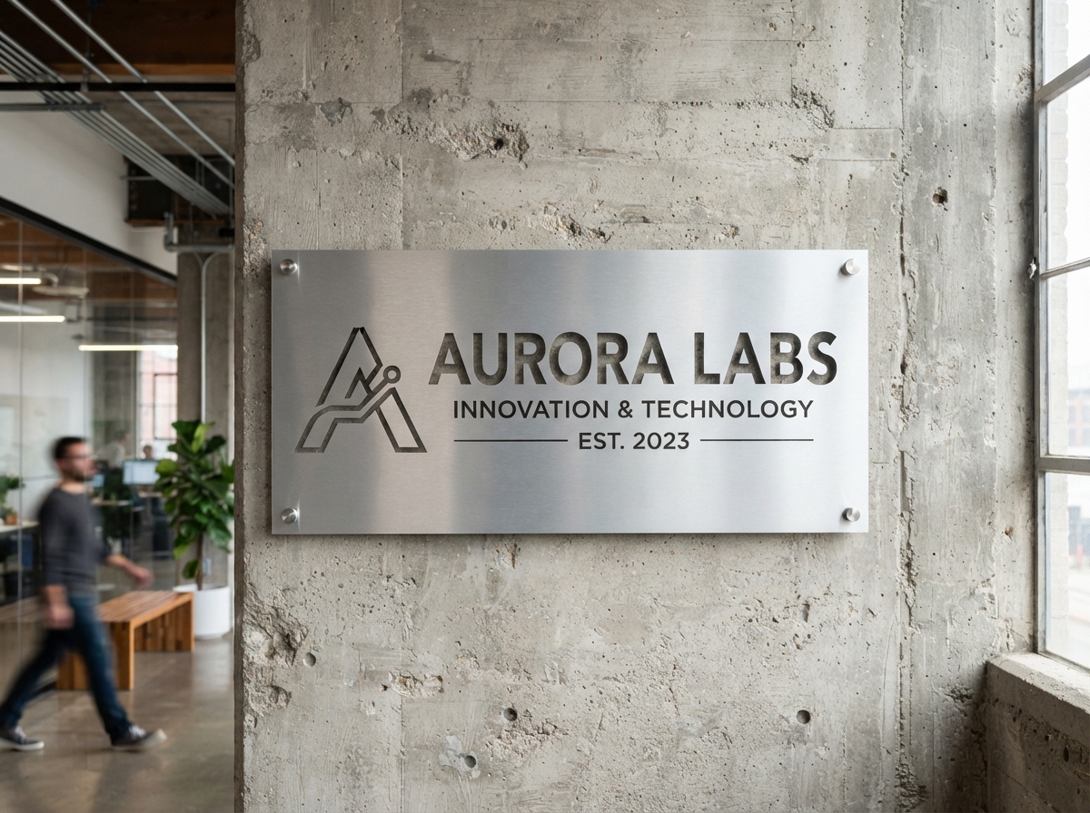 Laser-Cut Brushed Aluminum — Granite State Bank