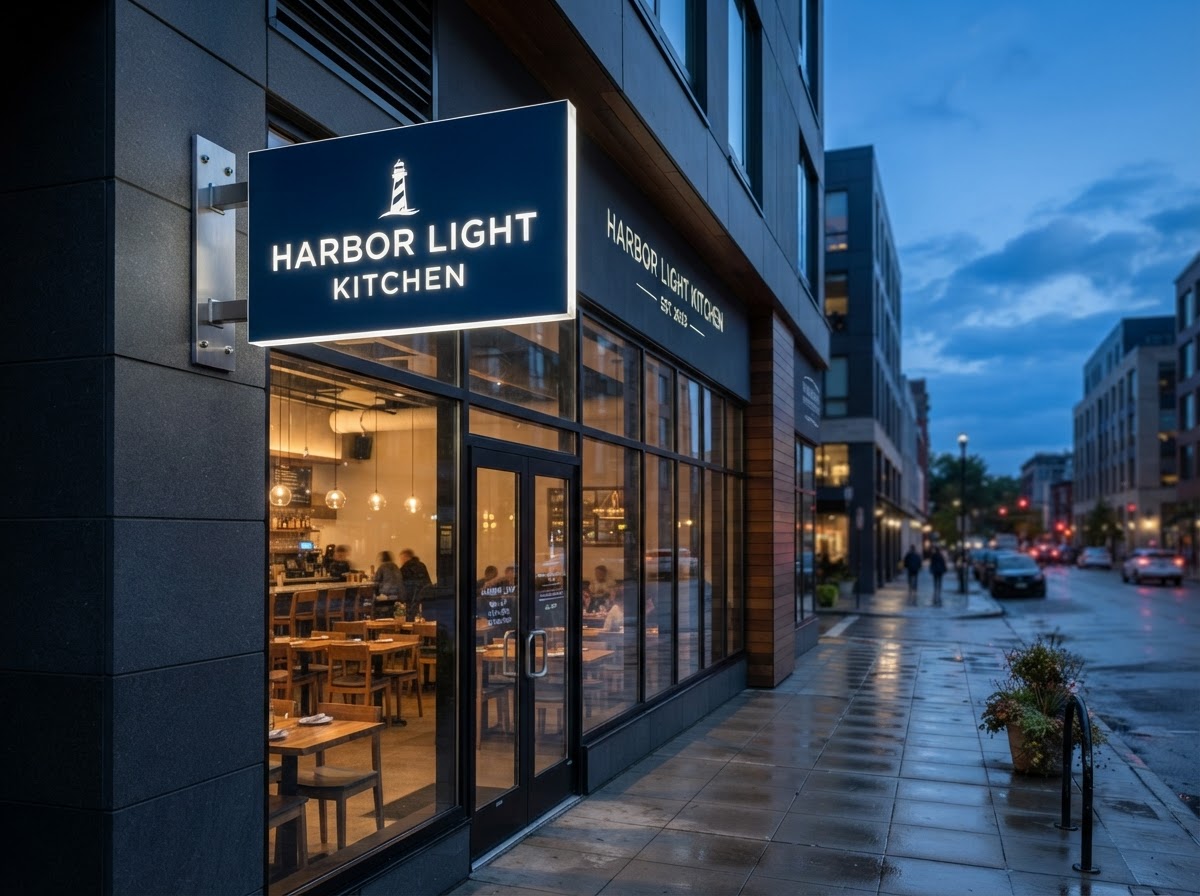 Backlit Blade Sign — Harbor Light Kitchen