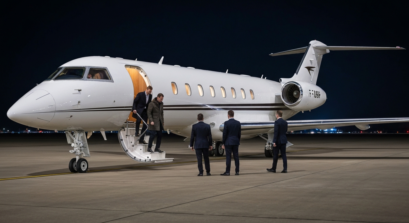 Private jet arrival on match day for World Cup 2026