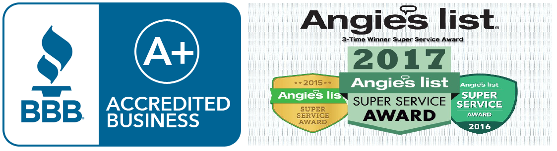 BBB Accredited and Angie's List Super Service Award