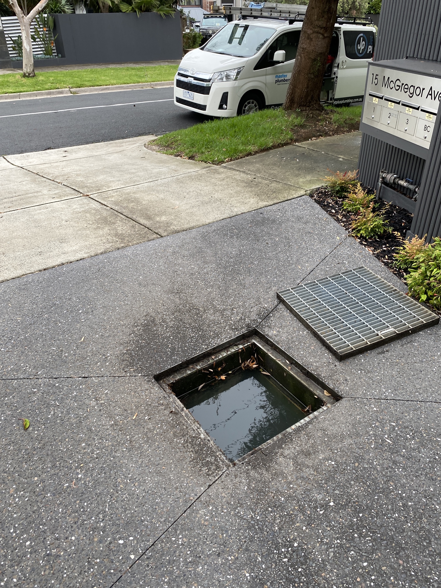 Blocked drain overflowing