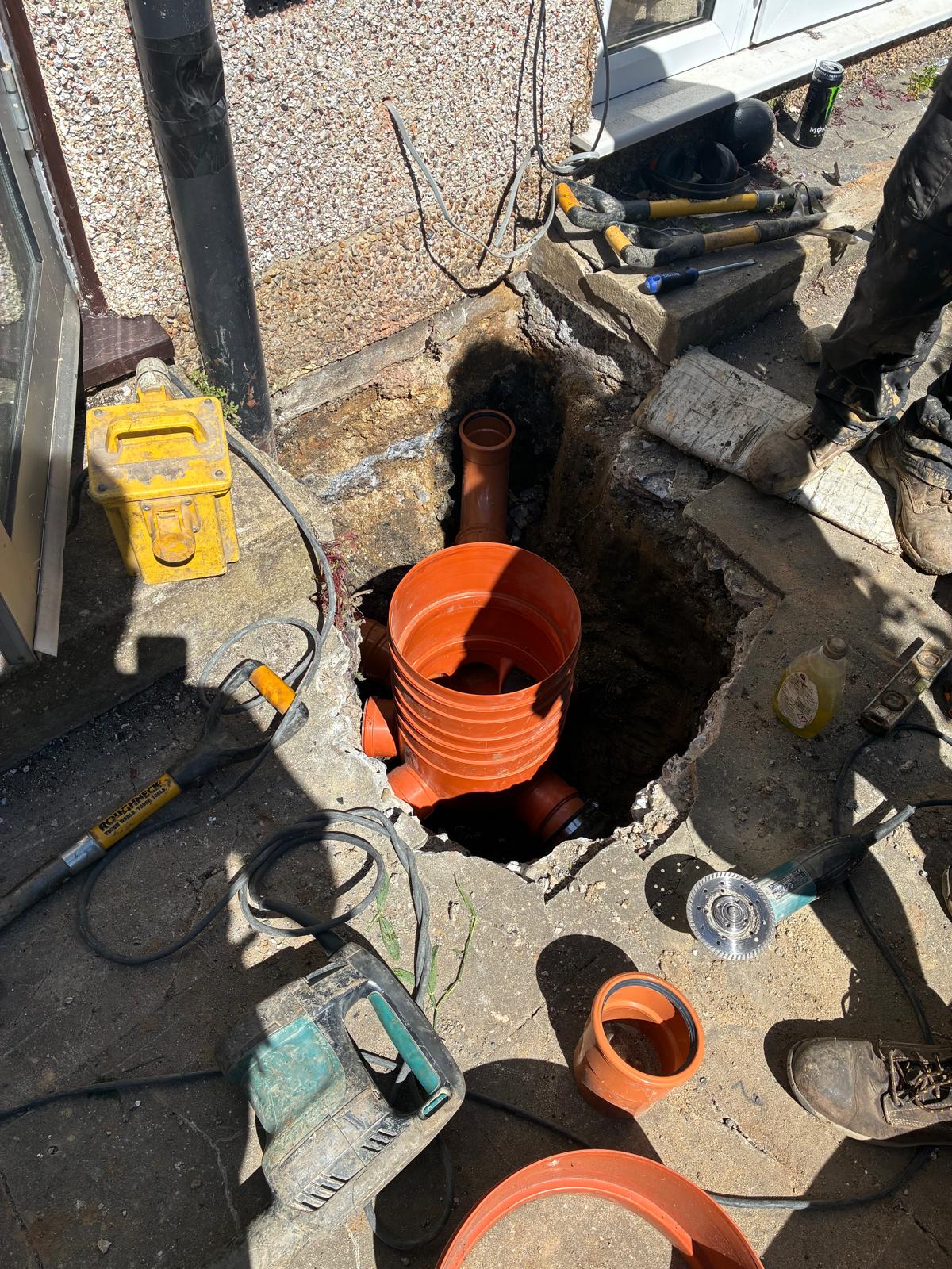 Deep drainage groundworks installation