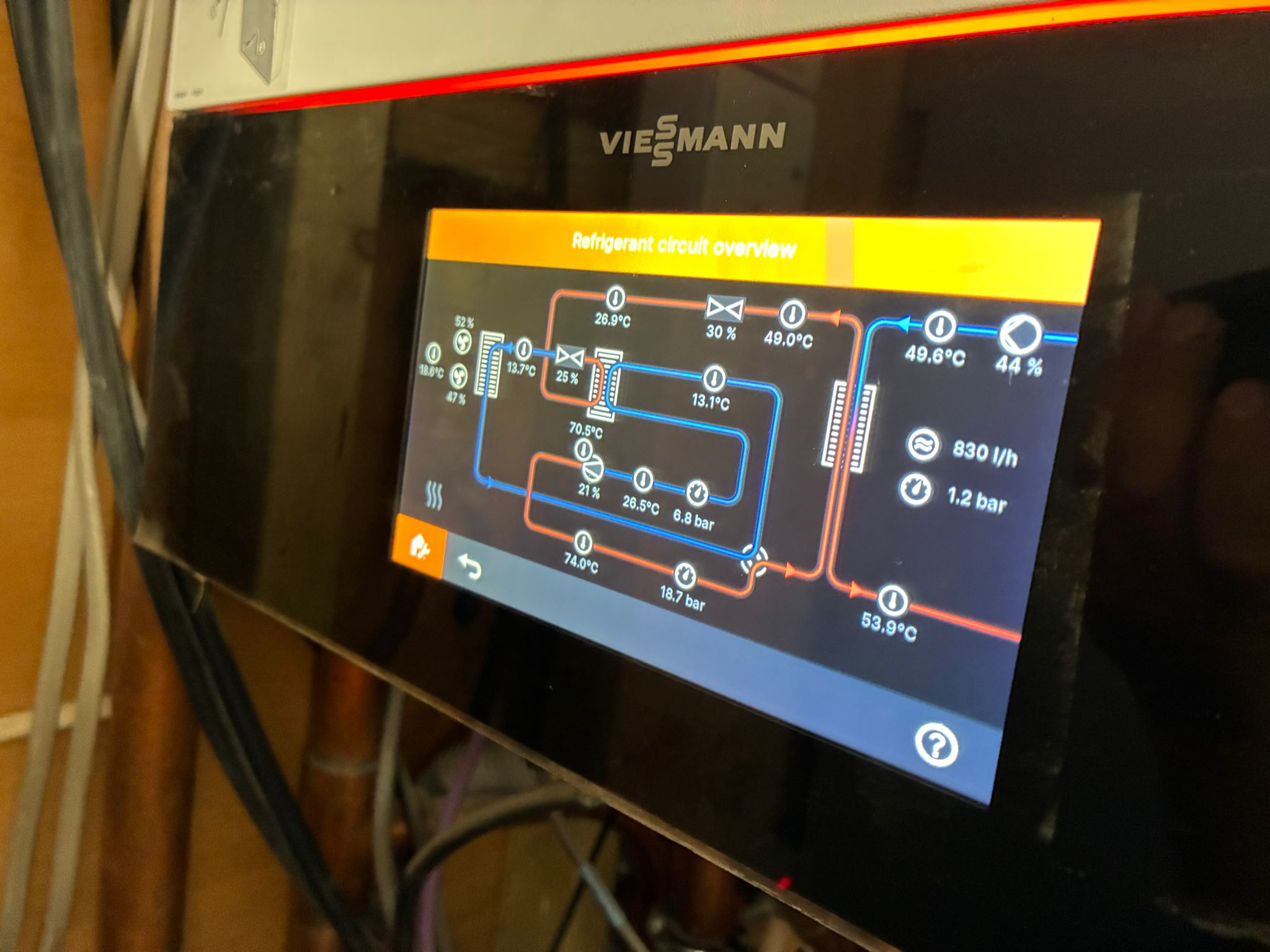 Viessmann refrigerant circuit overview display