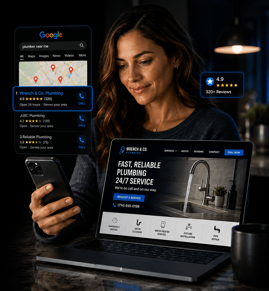 Local Marketing System - Google search, 5-star reviews, and high-converting website