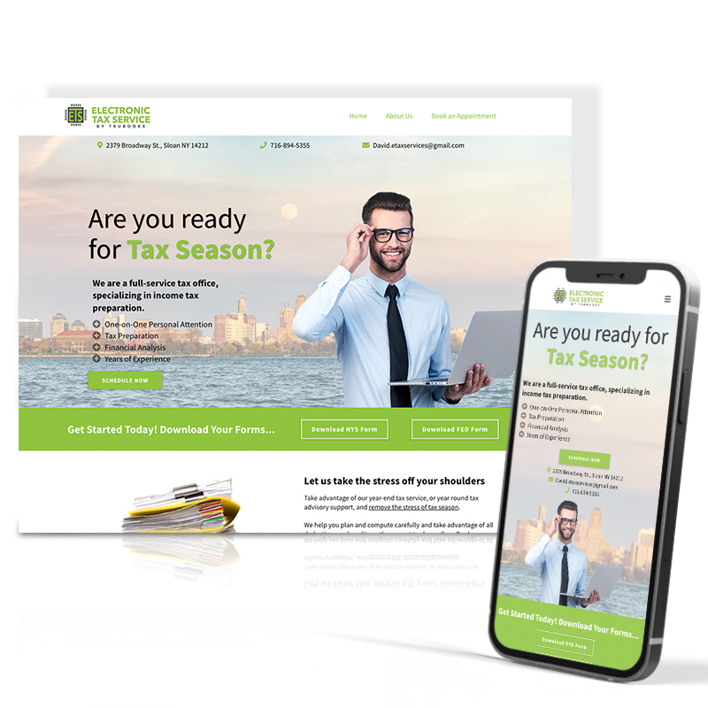 Electronic Tax Service website design