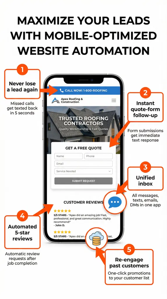 Website Automation Features Diagram Mobile