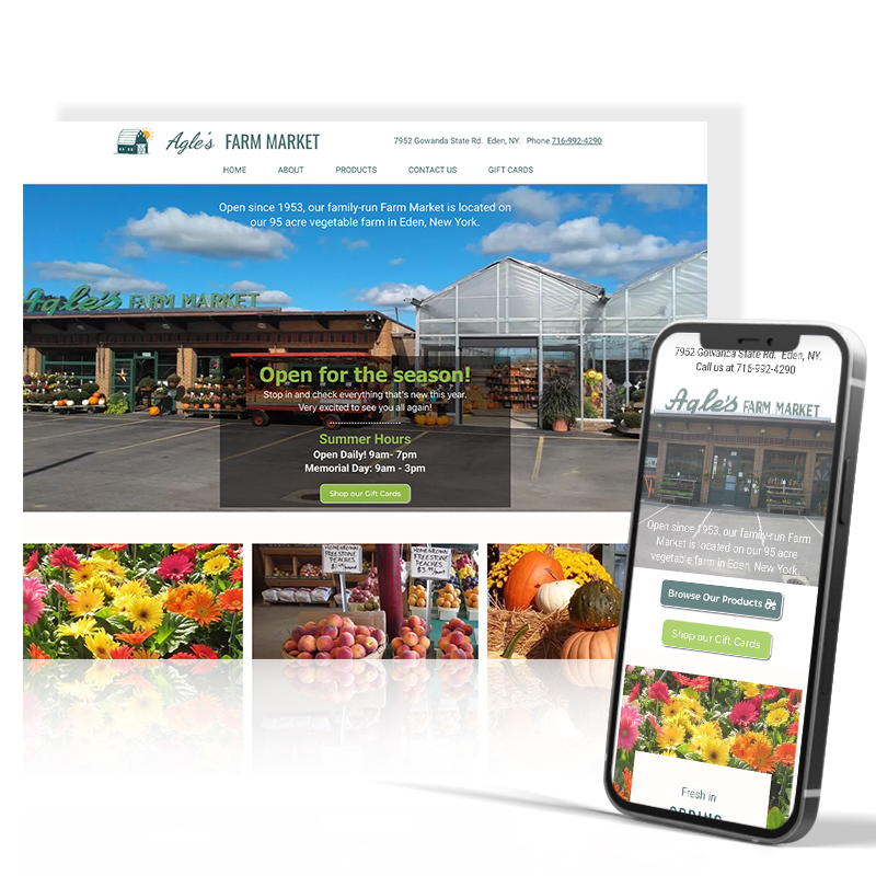 Agle's Farm Market website design