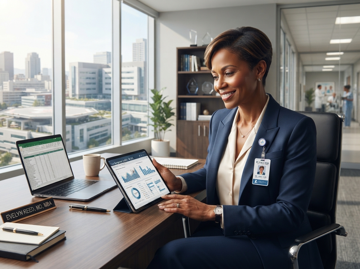Executive case management candidate reviewing career opportunities