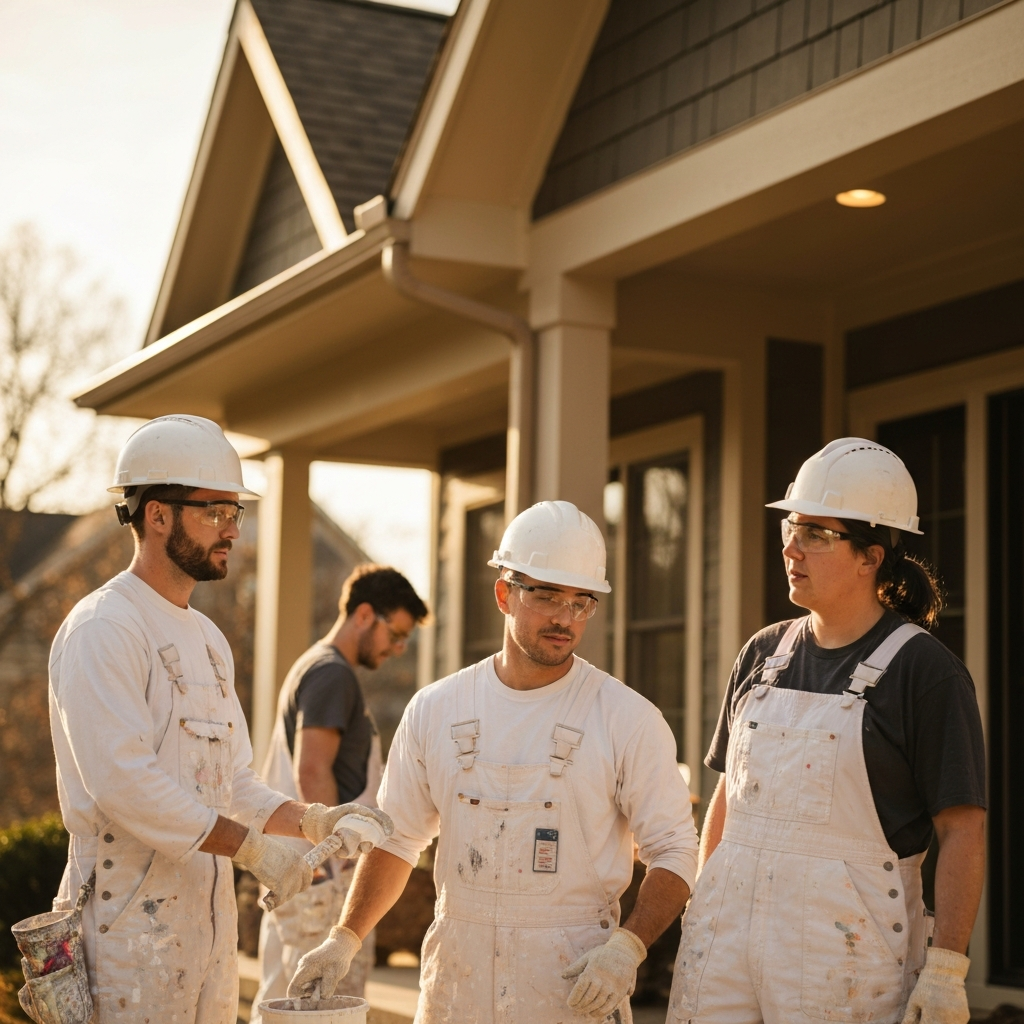 Ridgeline Surface Co team working on a home