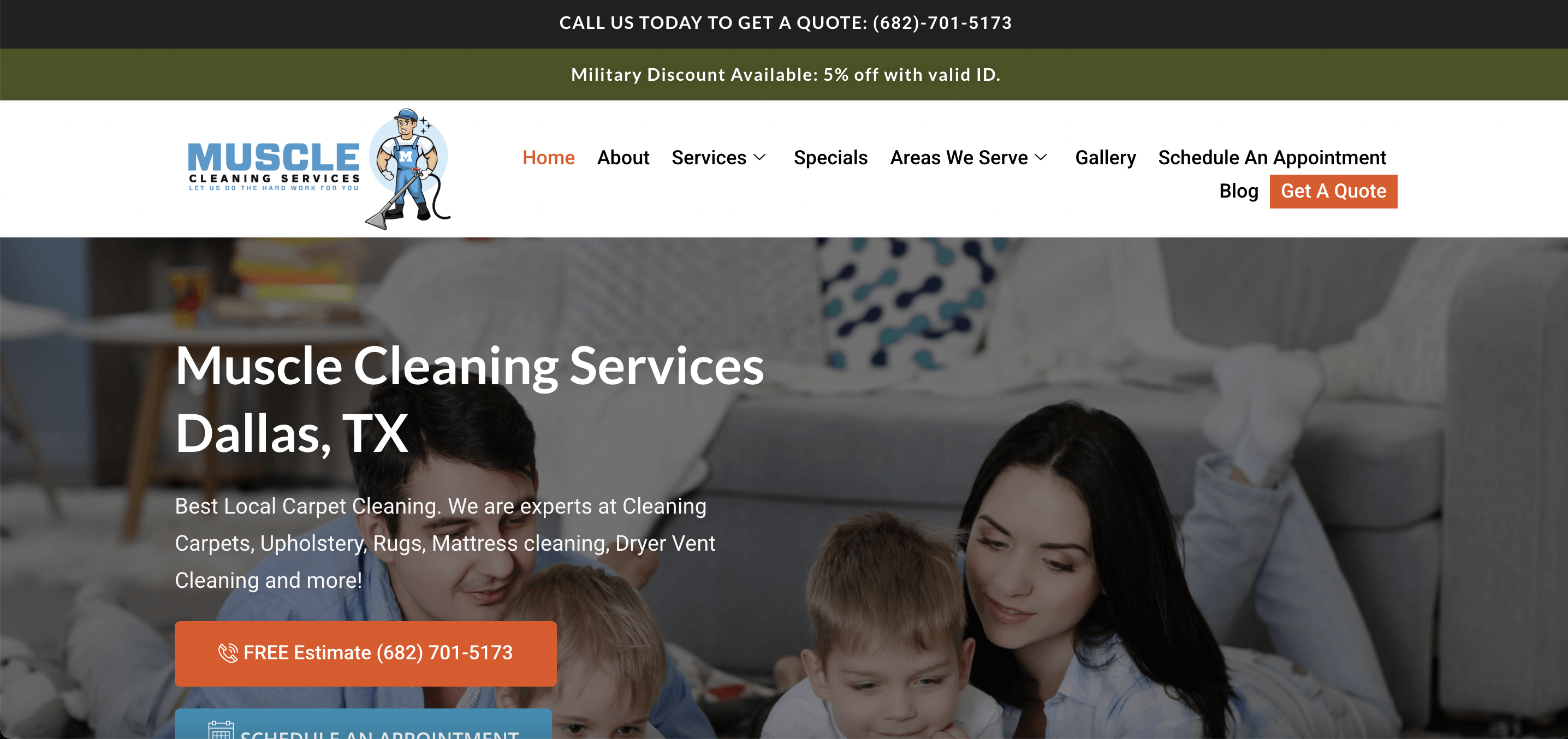 Muscle Cleaning Services Website