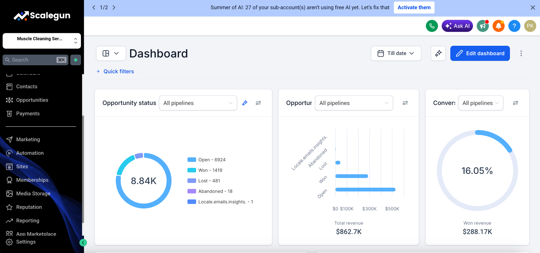 CRM Dashboard