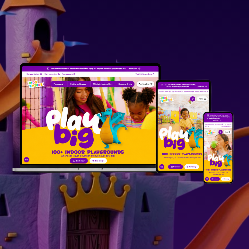 Kids Empire website mockup