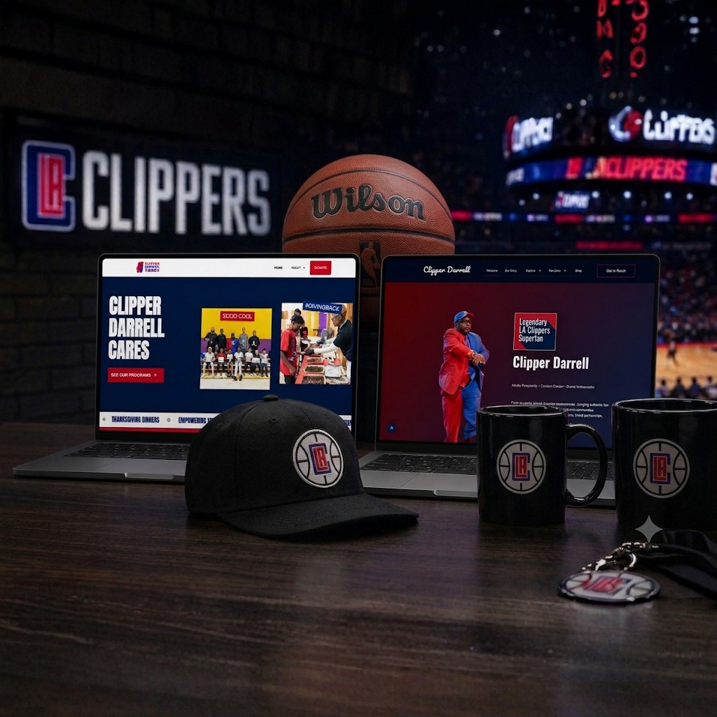 Clipper Darrell website mockup on MacBook