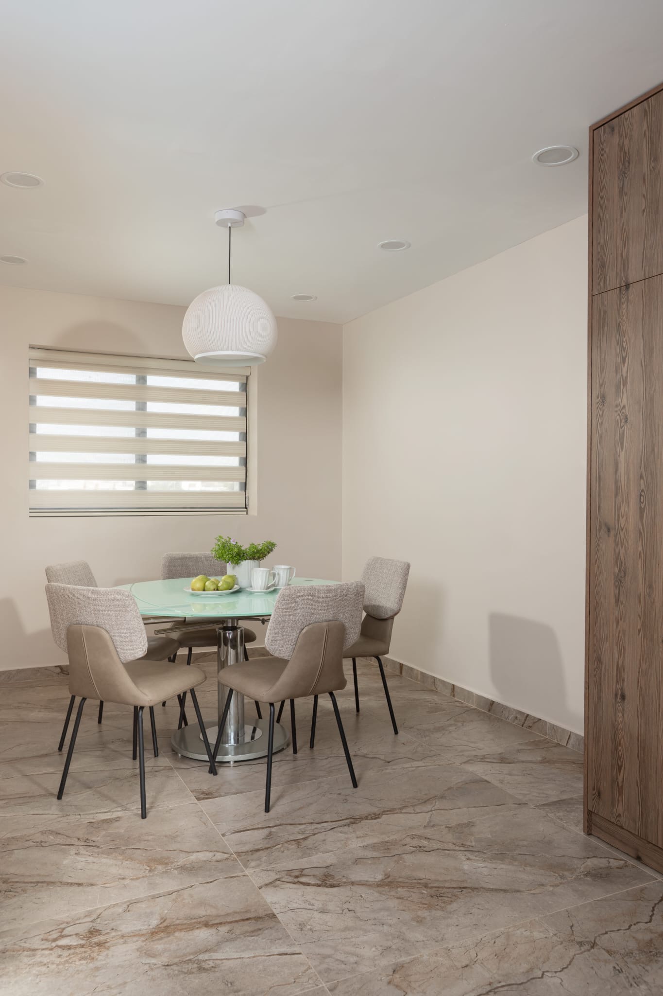 Small round dining table with chairs