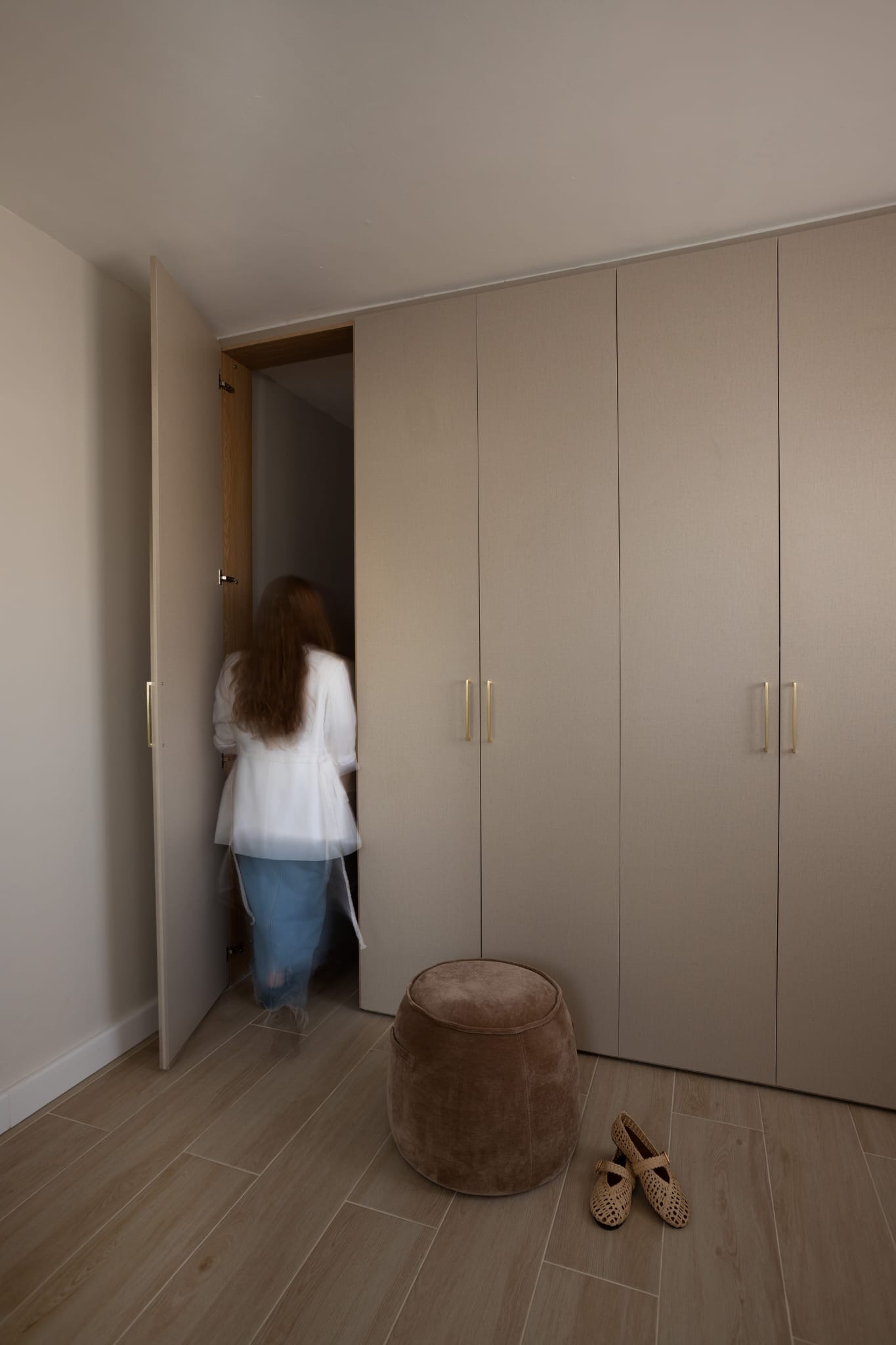 Bedroom with large wardrobe