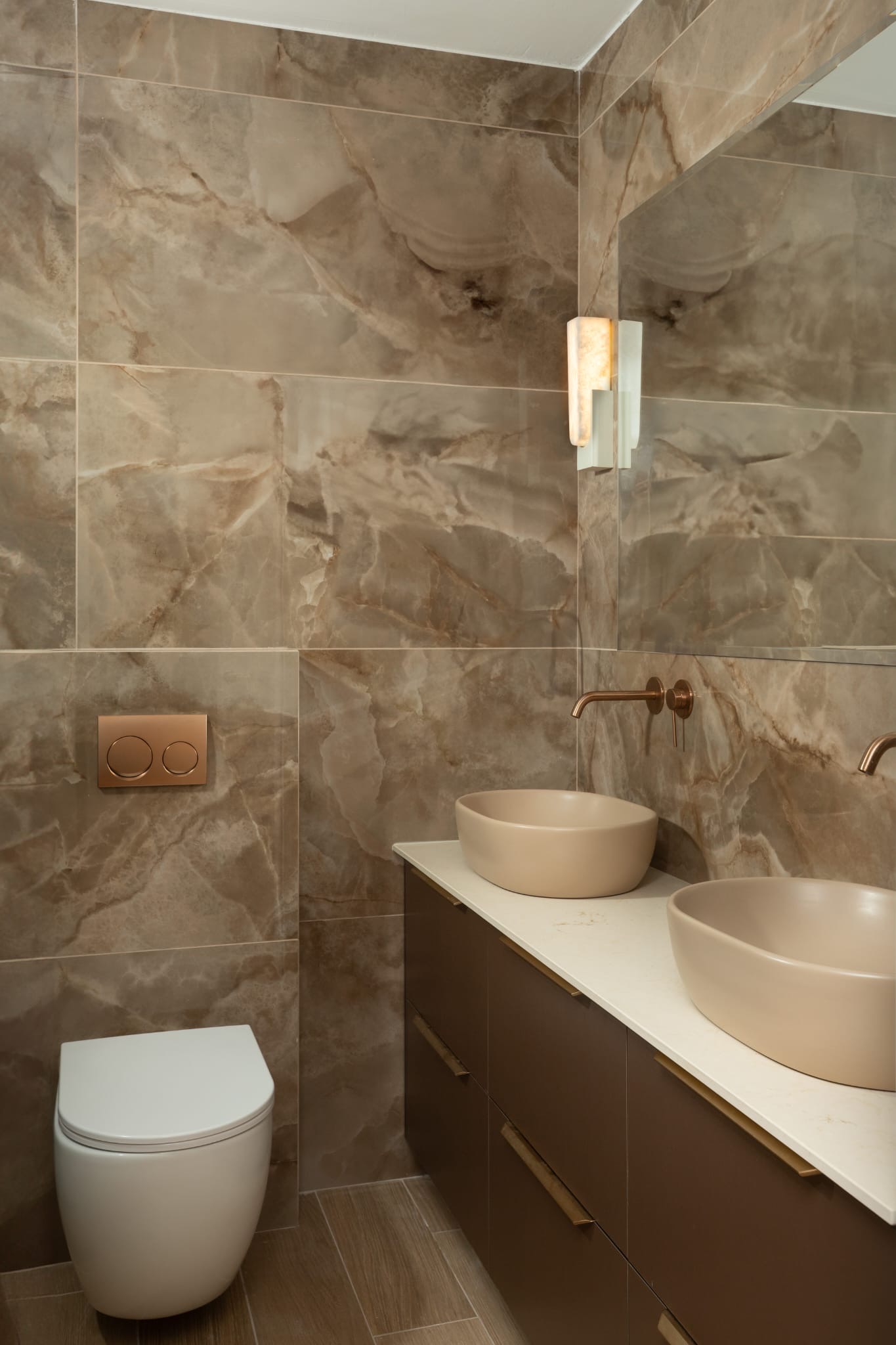 Modern bathroom interior design in Bet Shemesh with sink and toilet