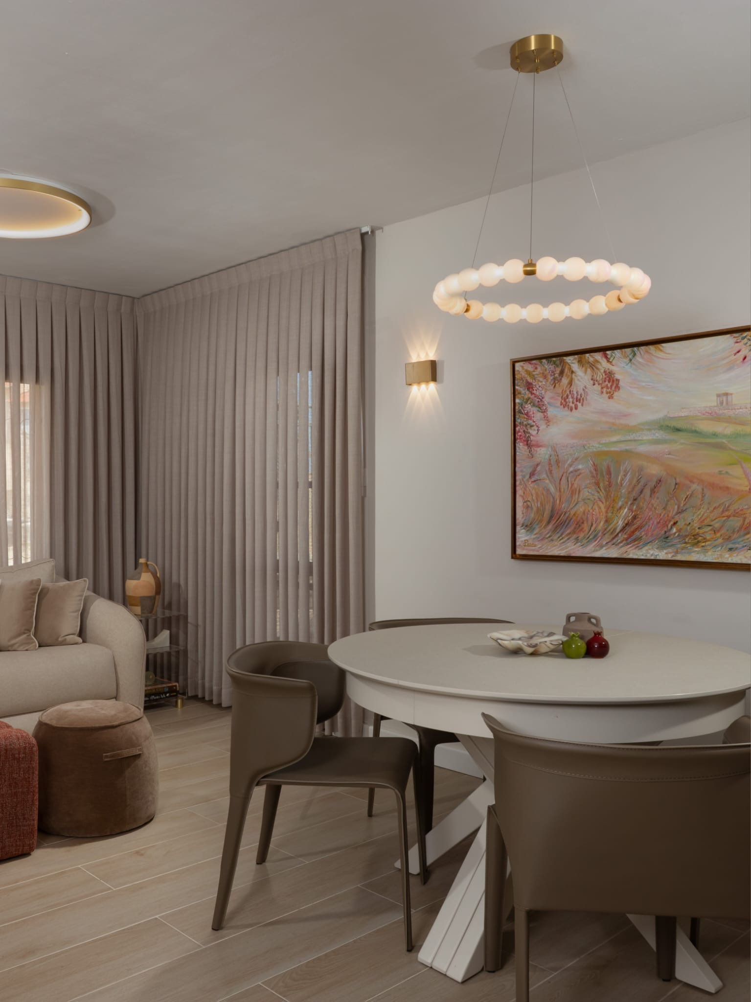 Dining room with round table