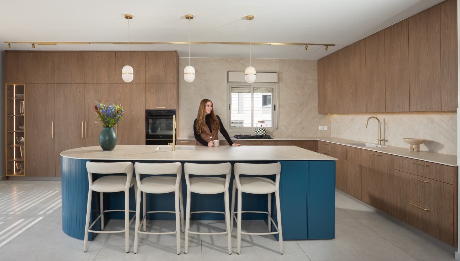 Modern kitchen island with seating
