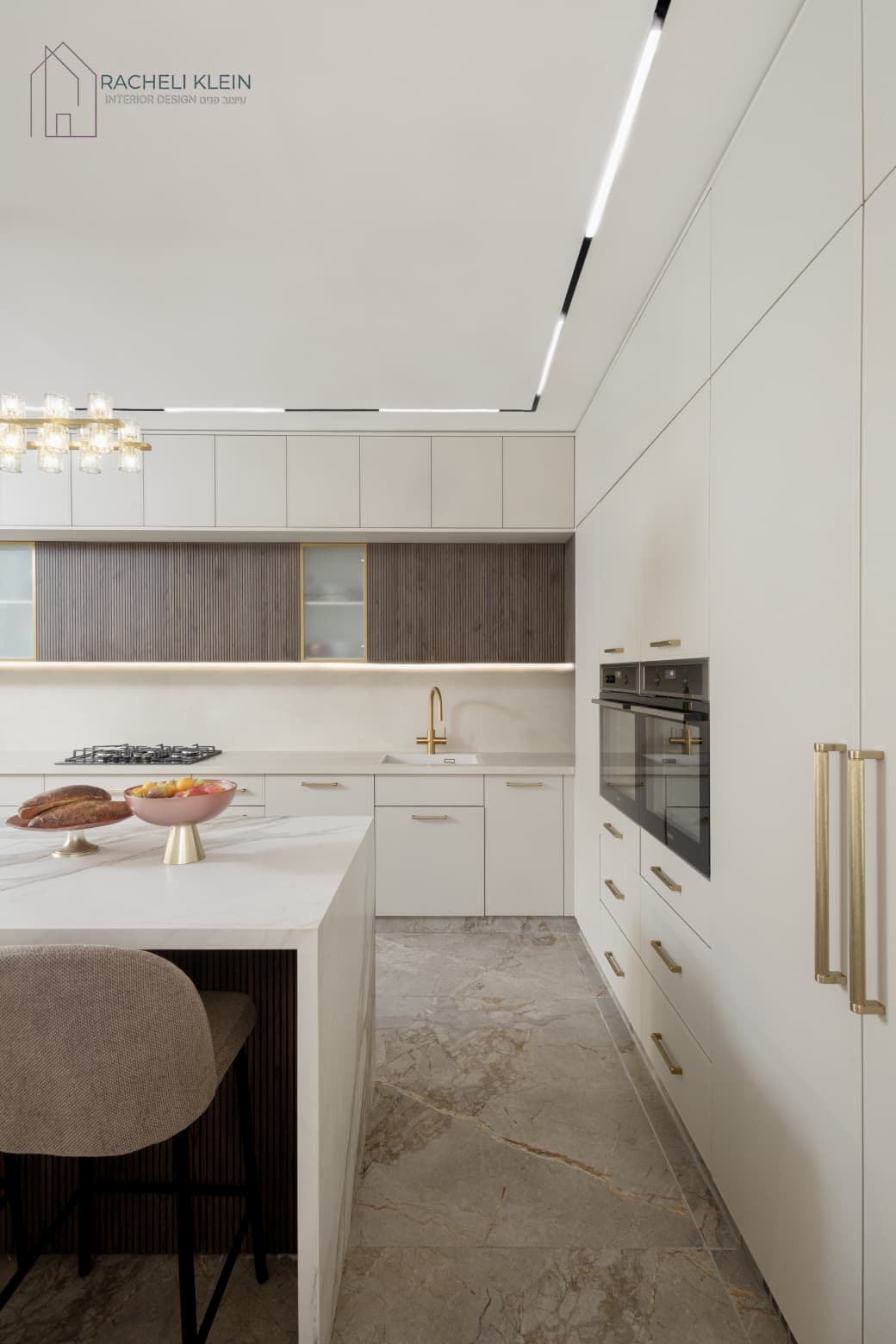 White kitchen with island