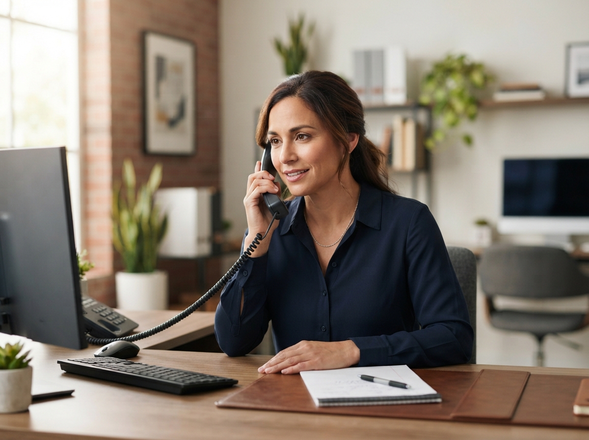 Licensed North Carolina bail agent answering a call at Absolute Bail Bonds