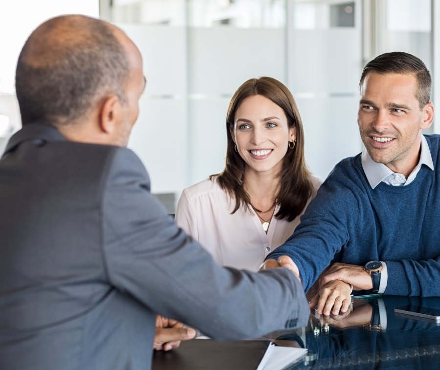 Professional reviewing documents