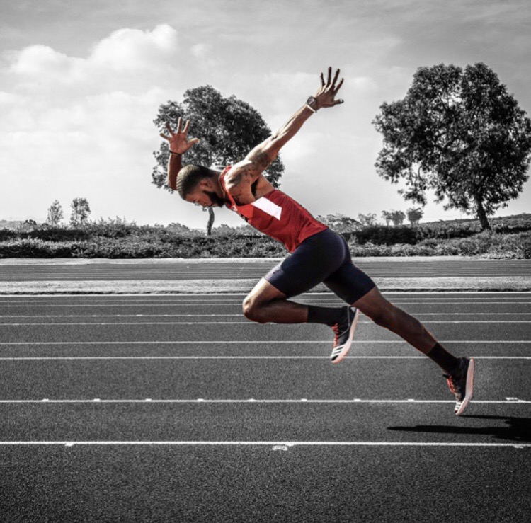Athlete sprinting on track