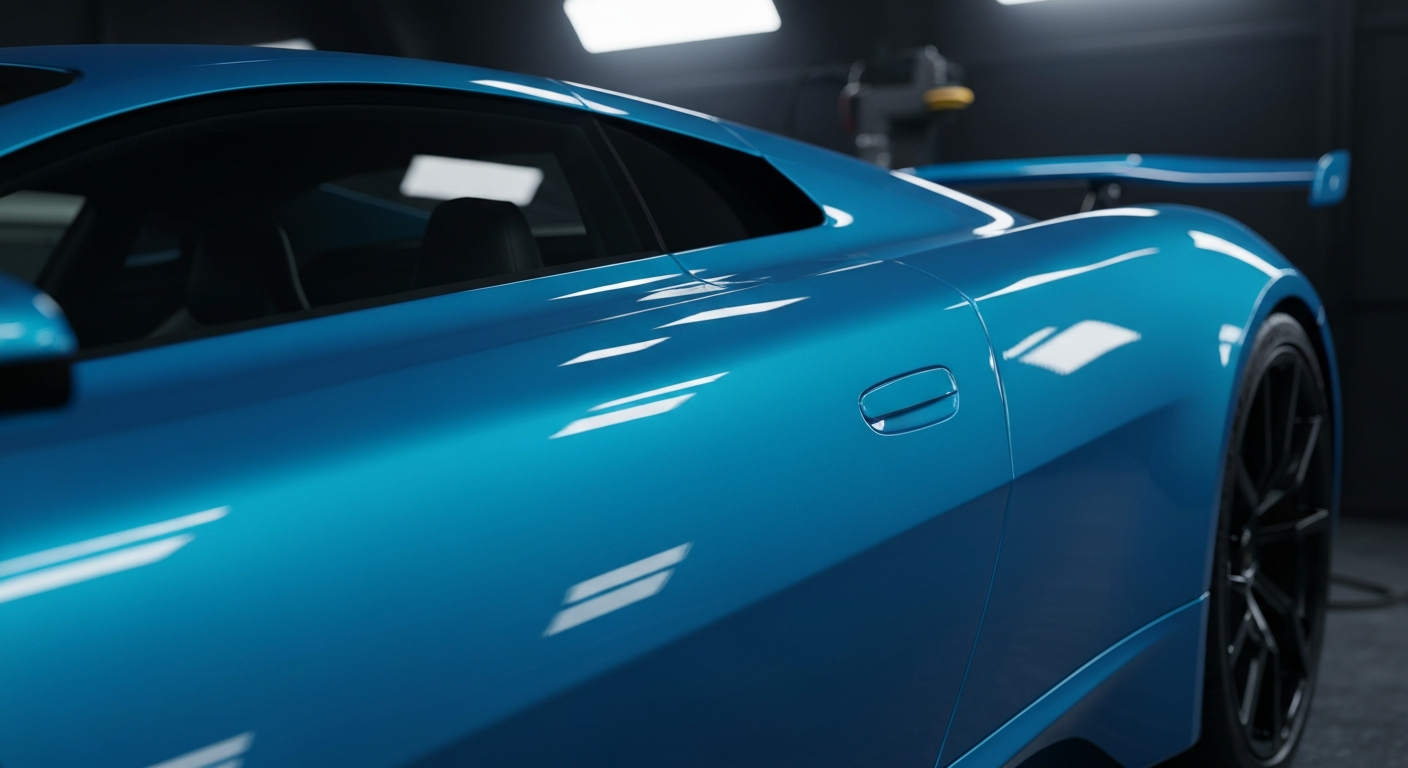 Luxury sports car paint correction