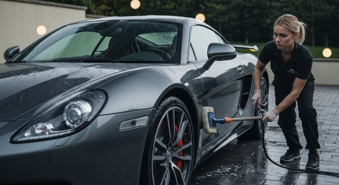 Luxury sports car exterior detailing