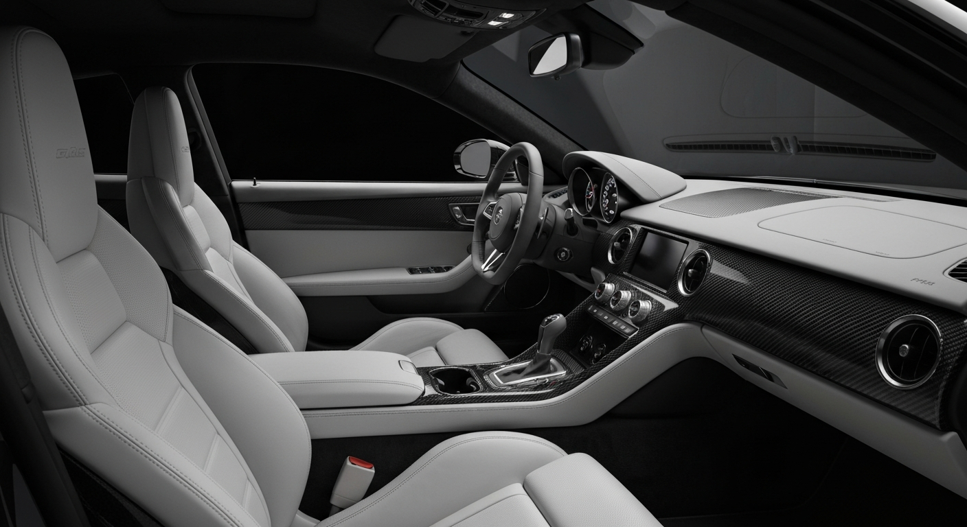 Luxury sports car interior detailing