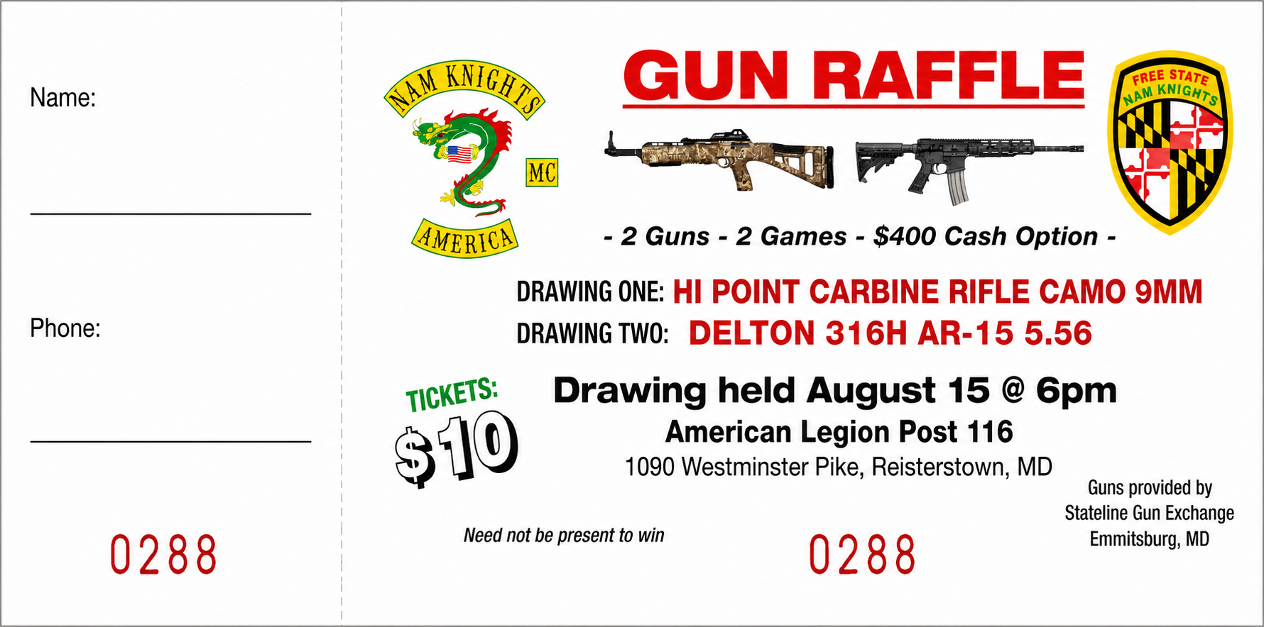 Nam Knights Gun Raffle