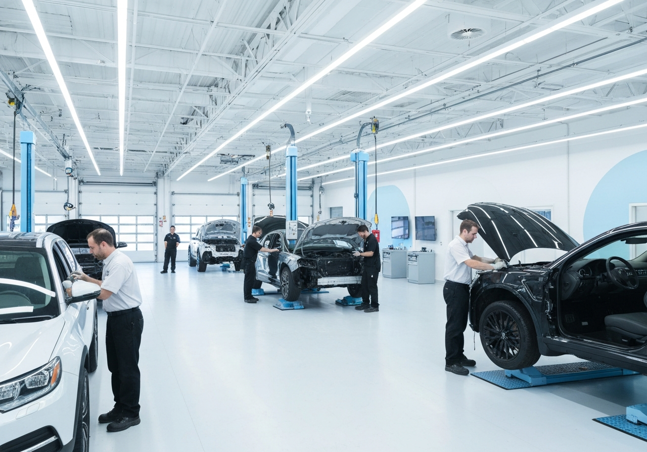 Modern collision repair facility