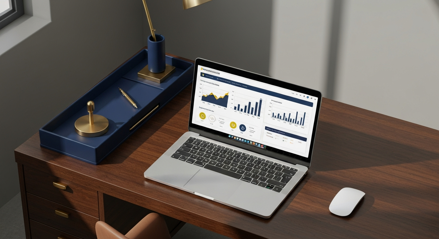 Financial dashboard on laptop