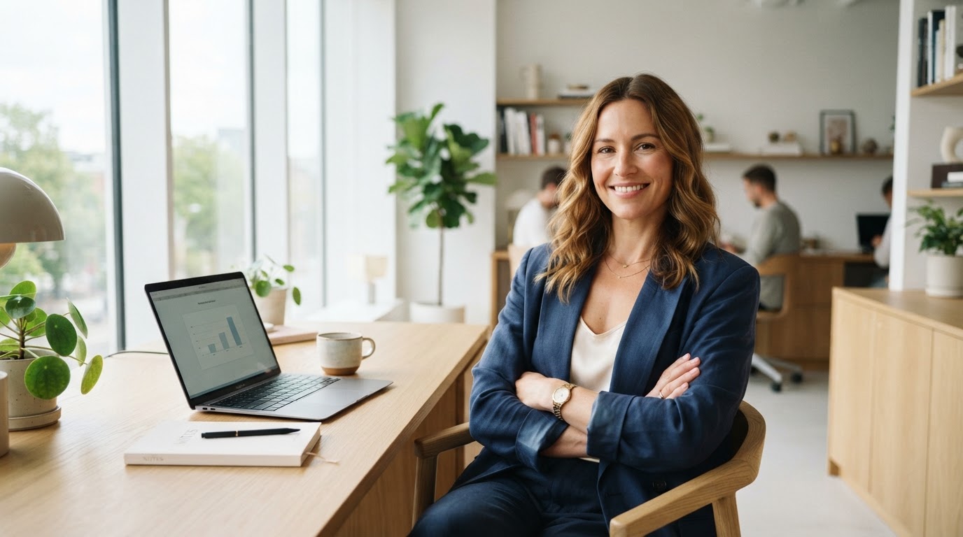 Happy Business Owner Successfully Delegating Tasks