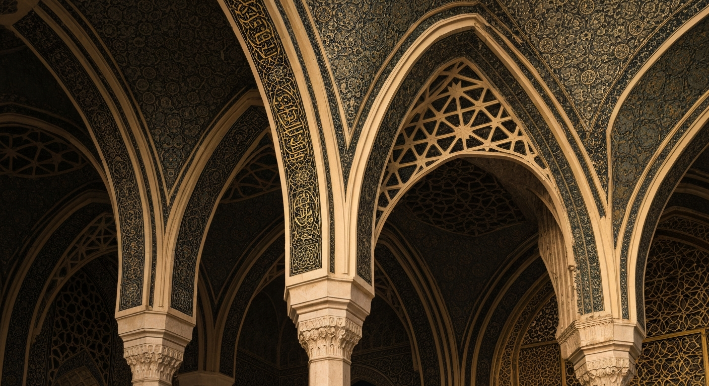 Islamic geometric pattern black gold
