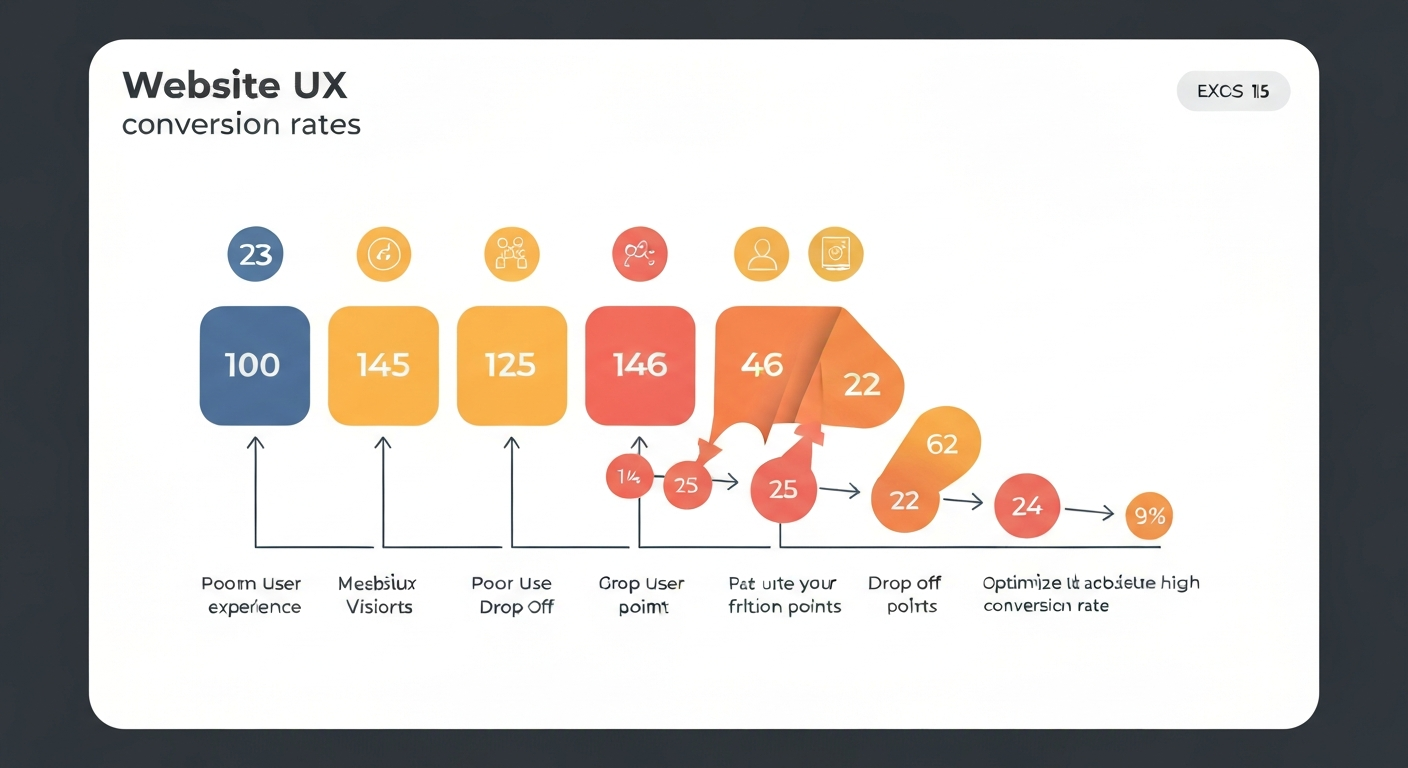 Funnel showing where users leave bad websites