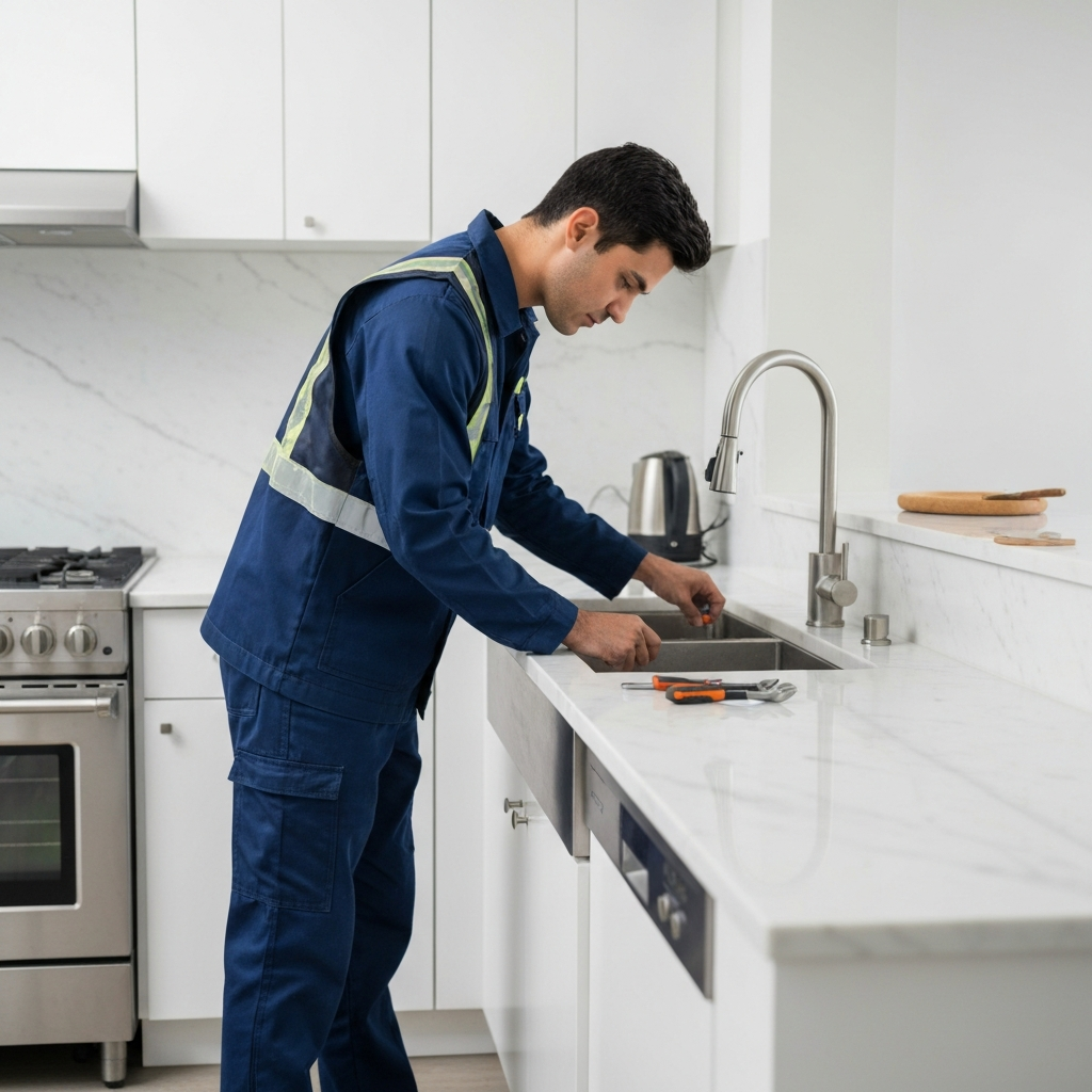 Plumber working