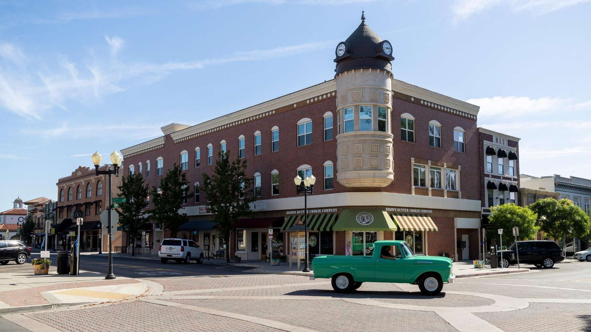 Paso Robles Downtown Historic Clocktower and Brown Butter Cookie Company