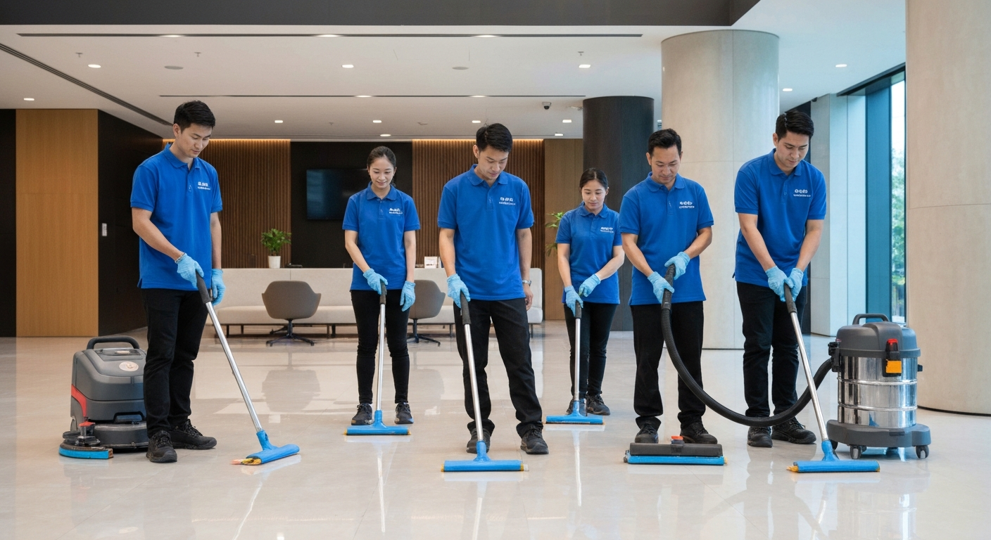 Professional cleaning team in Singapore