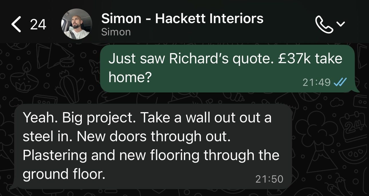 Simon - Just saw Richard's quote £37k take home?