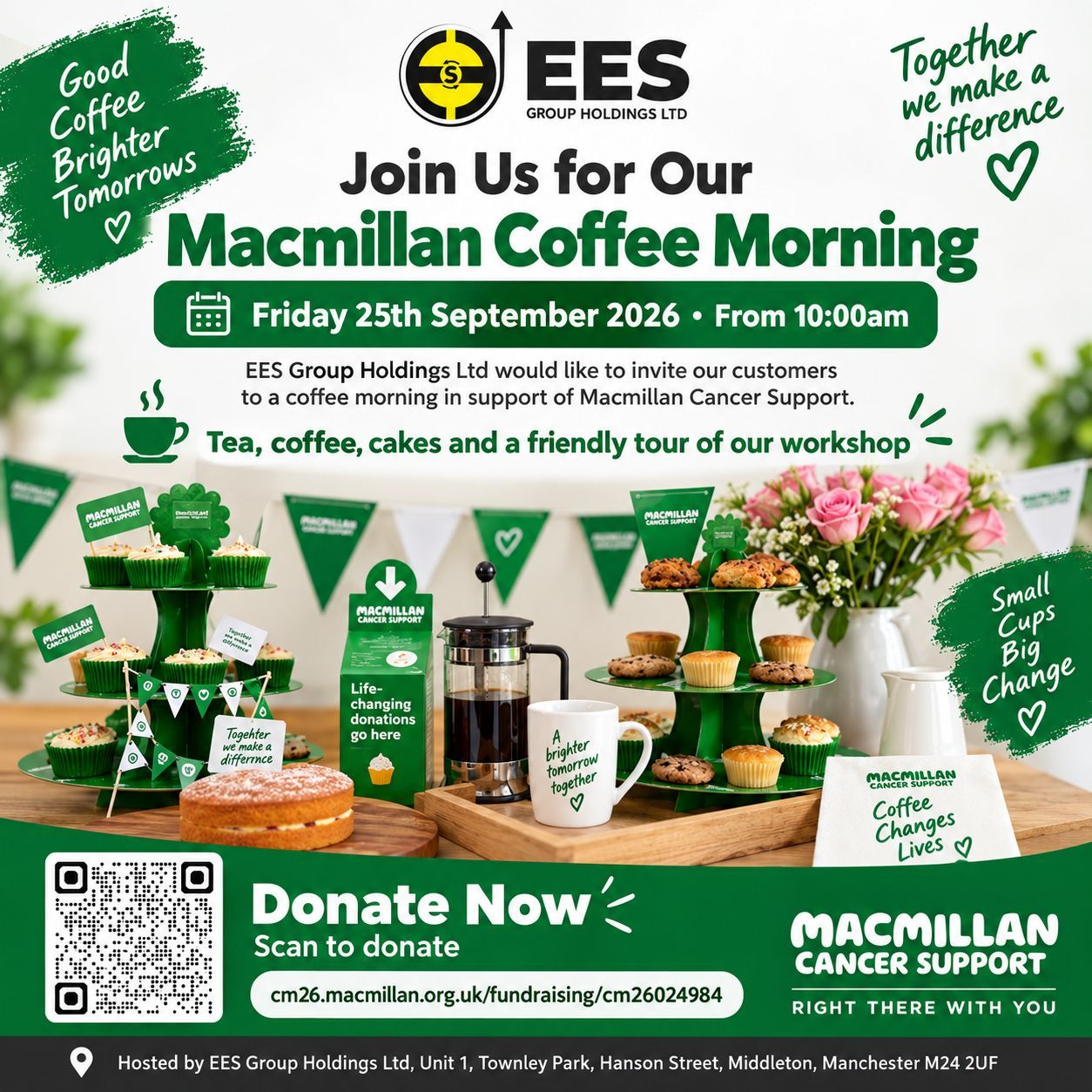 EES Group Holdings is Hosting a Macmillan Coffee Morning