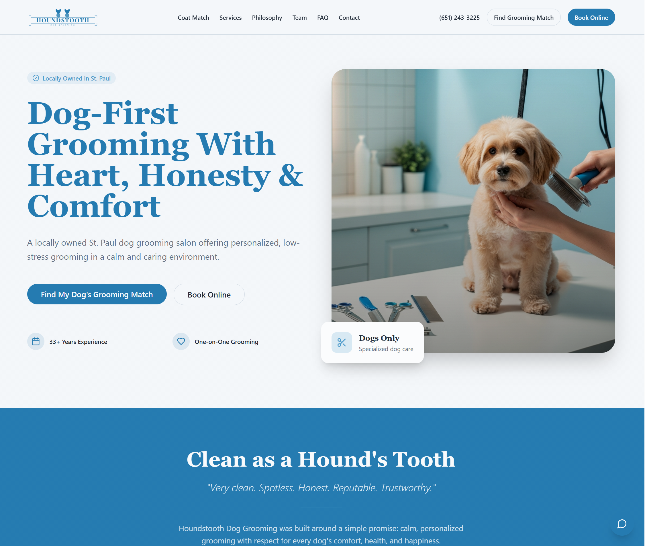 Houndstooth Dog Grooming website